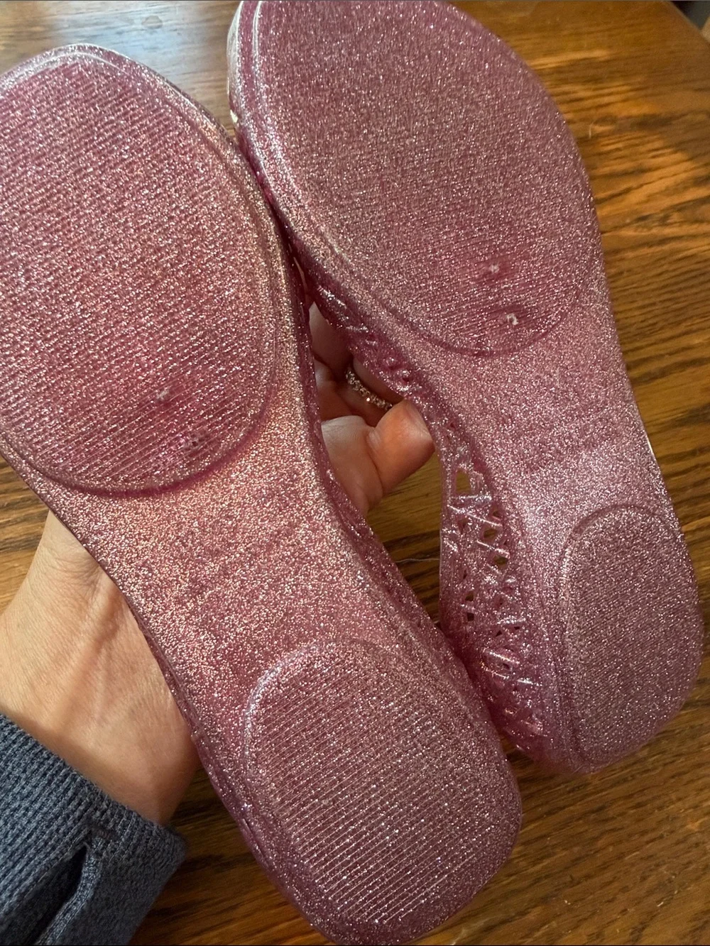 Mini Melissa Campana Pink Glitter Jelly Ballet Flats